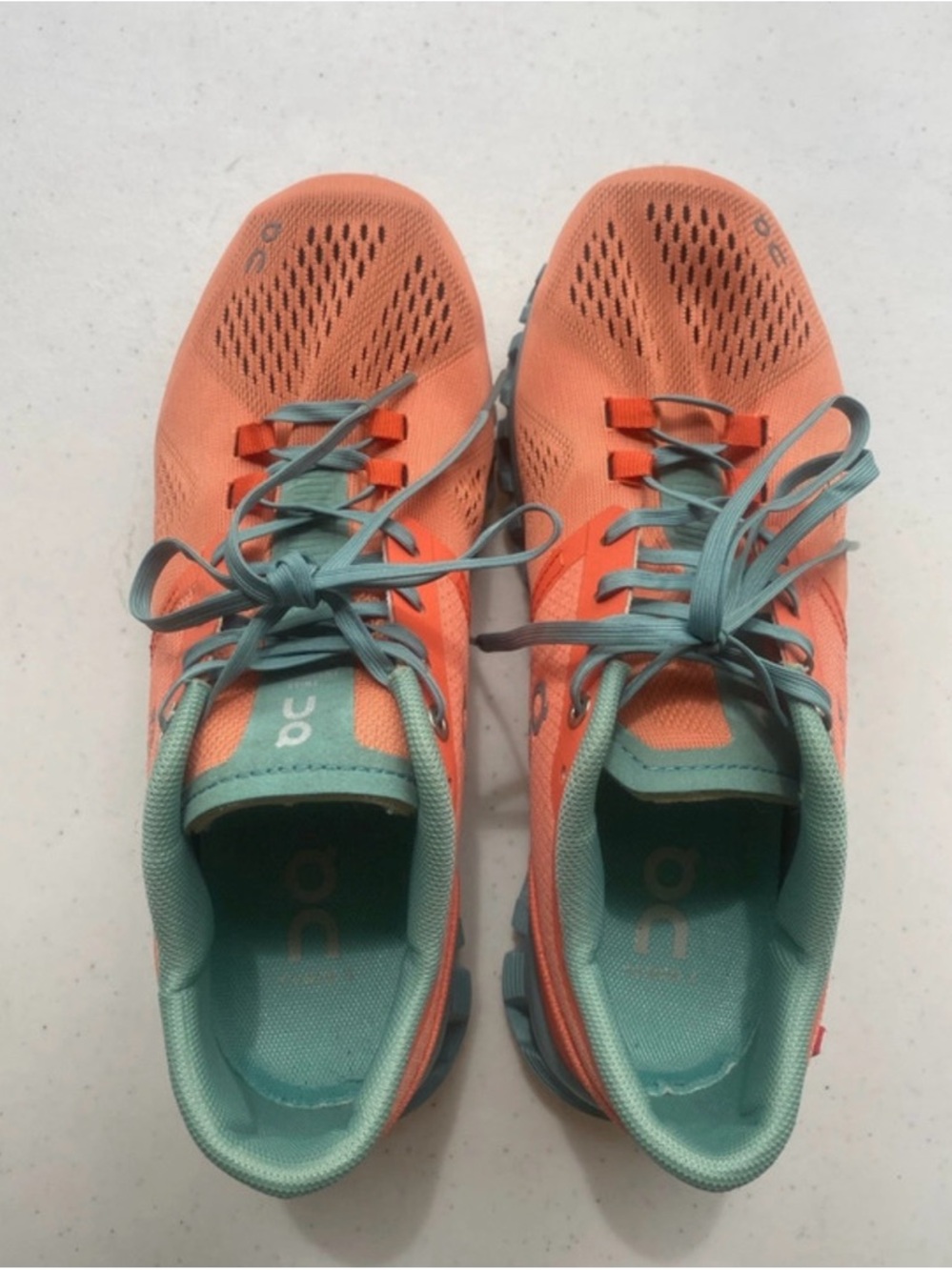 On cloud X Women's Coral and Teal Cloud Sneakers EUC 6.5 - Picture 2 of 12